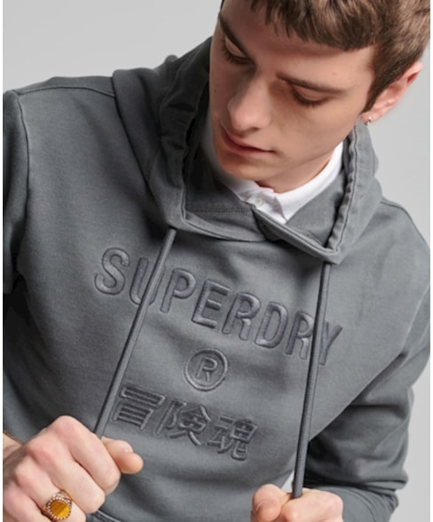 M2011908A | Code Logo Garment Dye hoodie met losse pasvorm