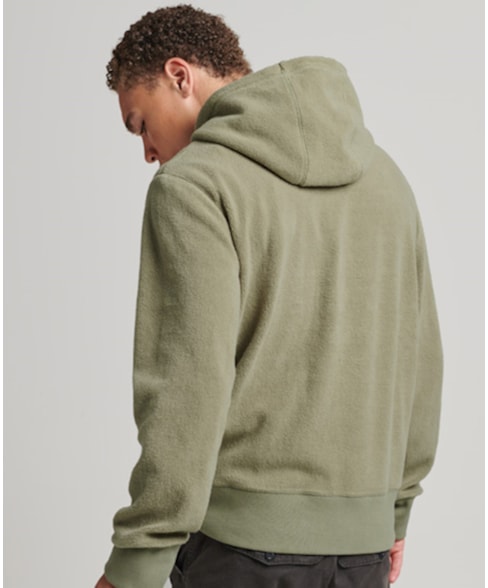 M2012034A | Losvallende hoodie van fleece met logo en grafische print