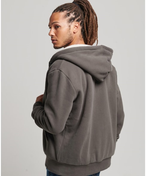 M2012346A | Essential hoodie met rits en borgvoering