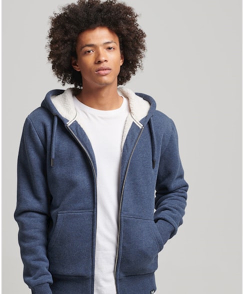 M2012346A | Essential hoodie met rits en borgvoering