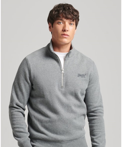 M2012396A | Essential sweatshirt van biologisch katoen met halve rits en logo