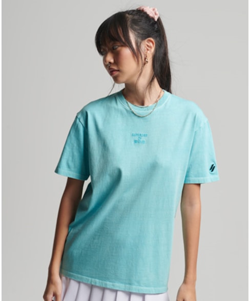 W1010829A | Code Logo Garment Dye T-shirt met losse pasvorm
