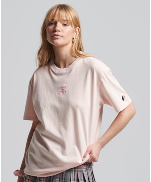 W1010829A | Code Logo Garment Dye T-shirt met losse pasvorm