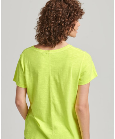 W1011043A | T-shirt van slubkatoen met V-hals en borstzakje