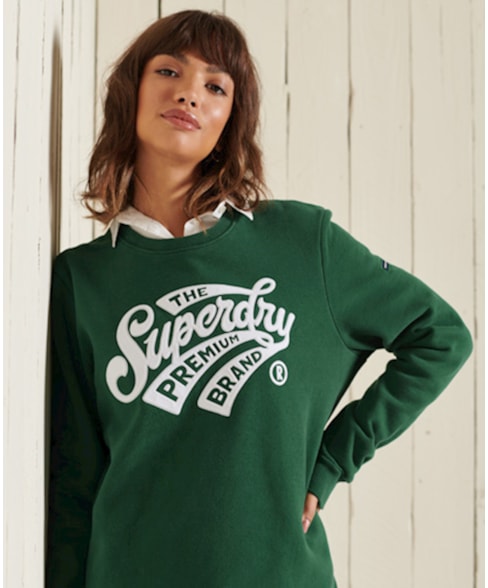 W2011090A | Script Style College sweatshirt met ronde hals