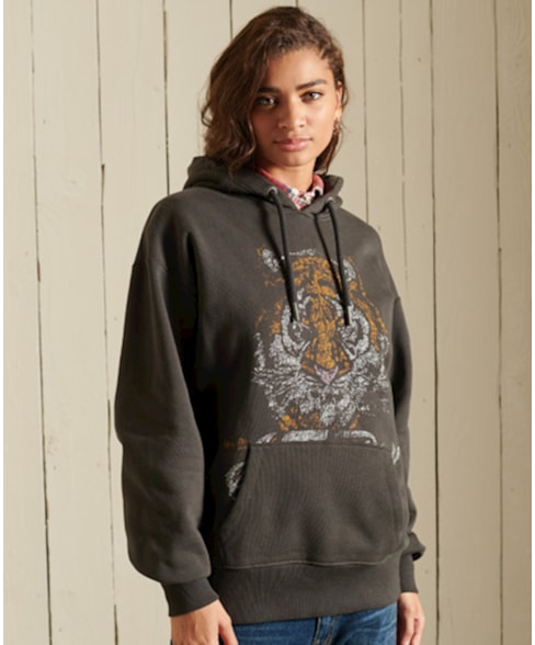 W2011247A | Oversized boho hoodie met grafische print