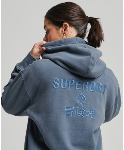 W2011402A | Garment-dye Code Logo hoodie met oversized pasvorm