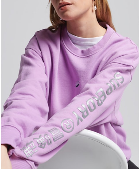 W2011404A | Oversized Code Logo Linear sweatshirt met ronde hals