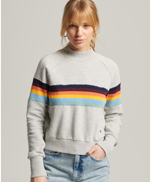 W2011435A | Vintage Kort Gestreept Vintage Cali Sweatshirt Met Ronde Hals