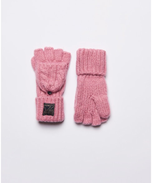 W9310039A | Tweed handschoenen met kabelpatroon