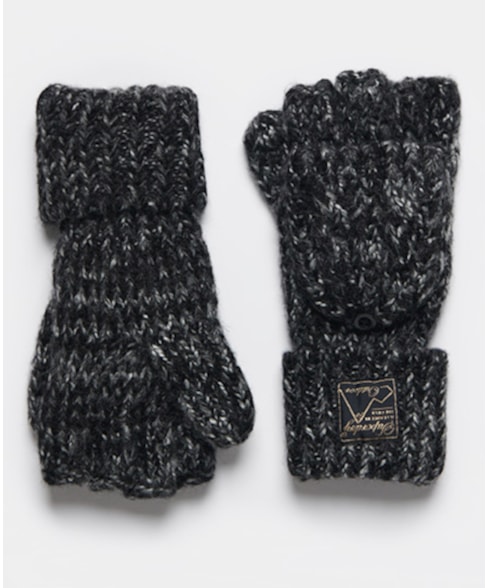 W9310039A | Tweed handschoenen met kabelpatroon